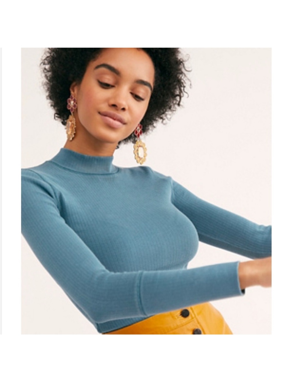 🌈Free People Rickie Mock Neck Top